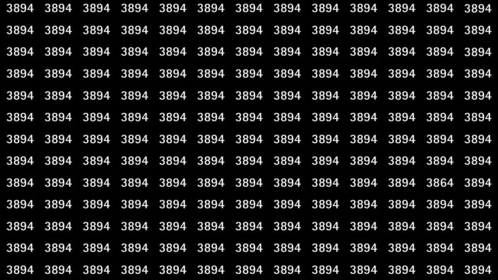 Can You Spot 3864 Among 3894s In Just 9 Seconds Test Your Eyes Now