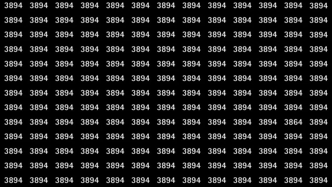 Can You Spot 3864 Among 3894s In Just 9 Seconds Test Your Eyes Now