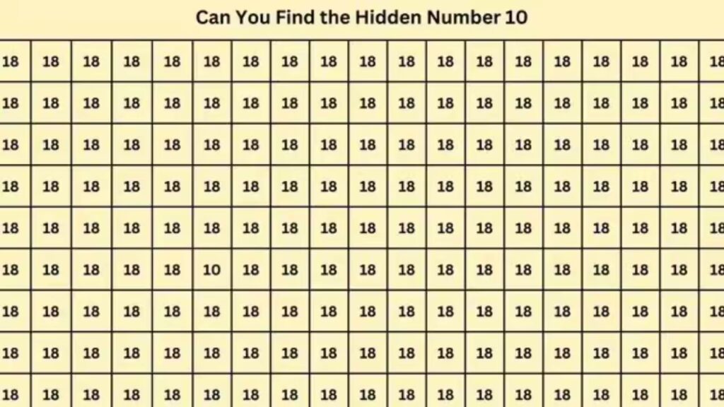 Can You Spot the Hidden 10 Among 18s in Just 8 Seconds 