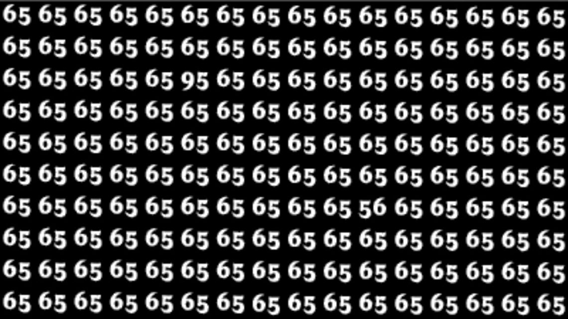 Hidden Number Puzzle - Can You Spot “95” Among “65s” In Just 13 Seconds?