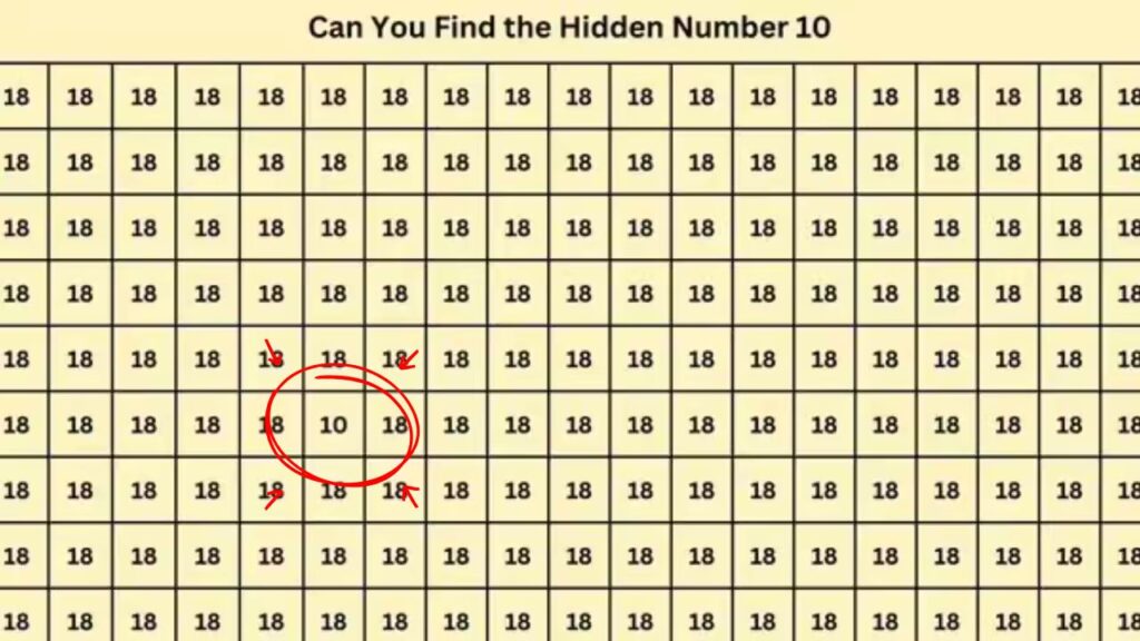 Can You Spot the Hidden 10 Among 18s in Just 8 Seconds 