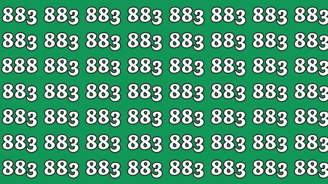Optical Illusion Challenge- Can You Spot 888 Hidden Among 883 In Just 8 Seconds?