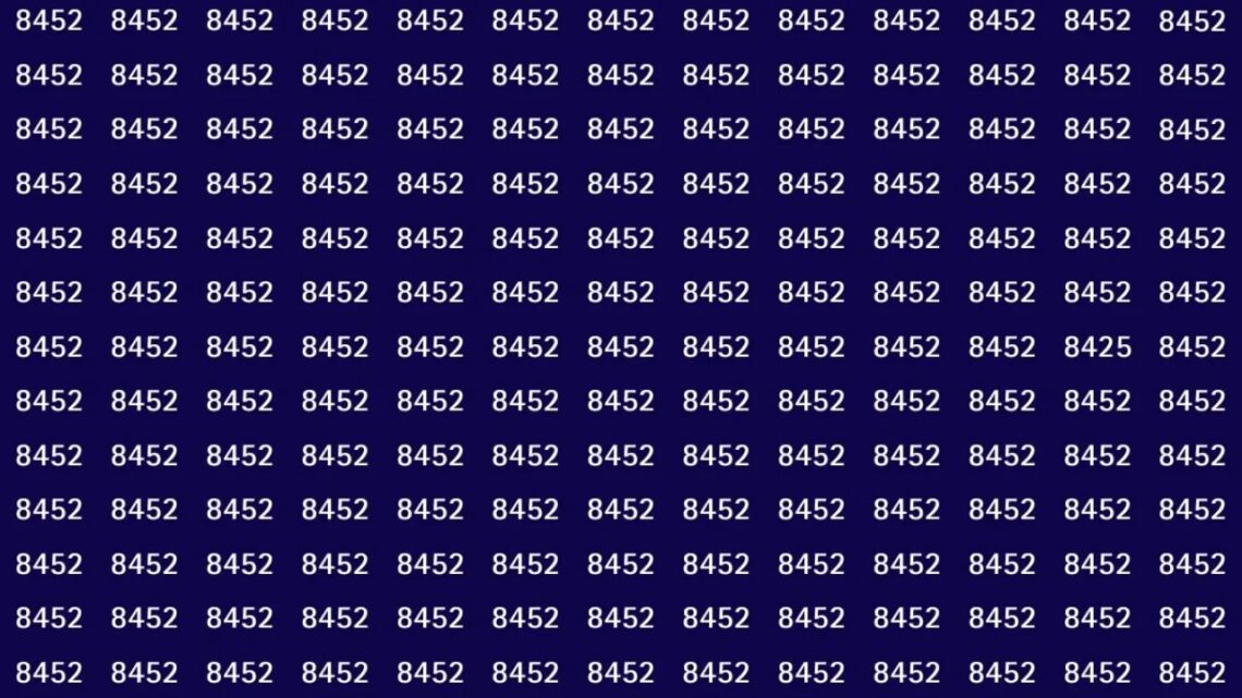 Spot The Number 8425 Hidden Among 8452s In Just 9 Seconds – Viral Puzzle Challenge