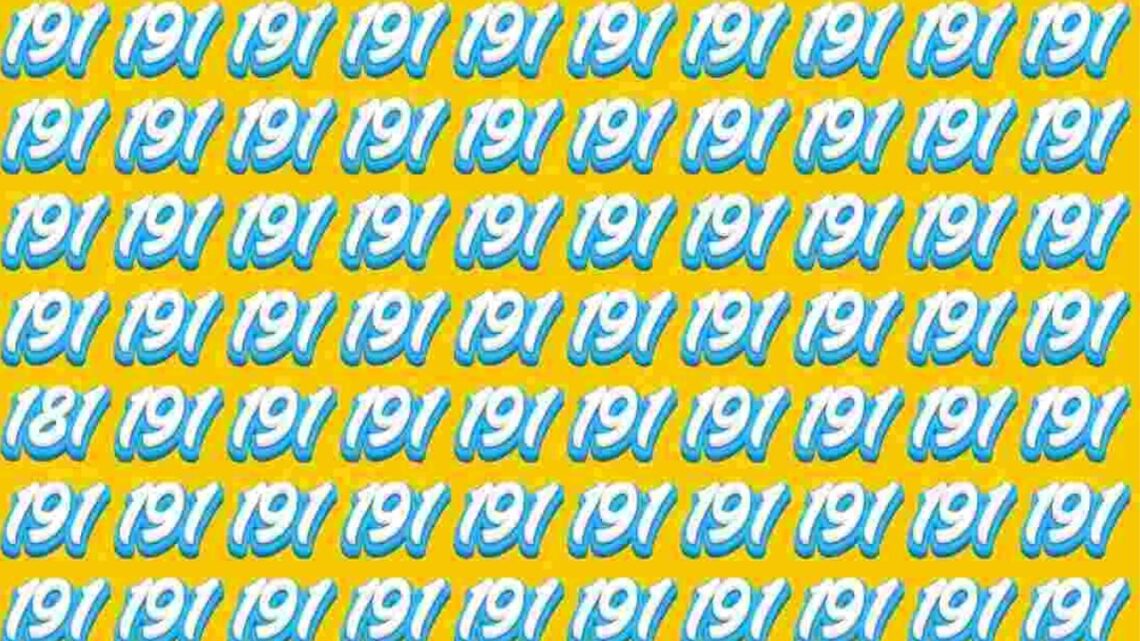 6-Second Optical Illusion Challenge- Can You Find The Number 181 Hidden Among The 191s?